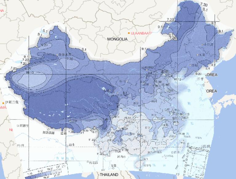 Online map of the earliest occurrence date of early frost in China from 1961 to 2015
