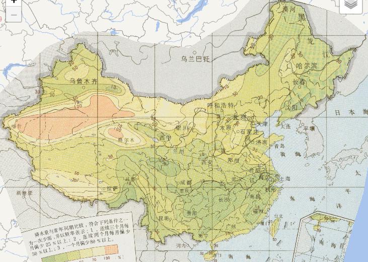 Spring few rain frequency online map of China's agricultural meteorological disasters