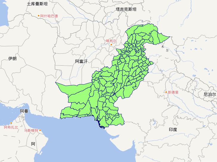 Online map of level 3 administrative boundaries of Pakistan