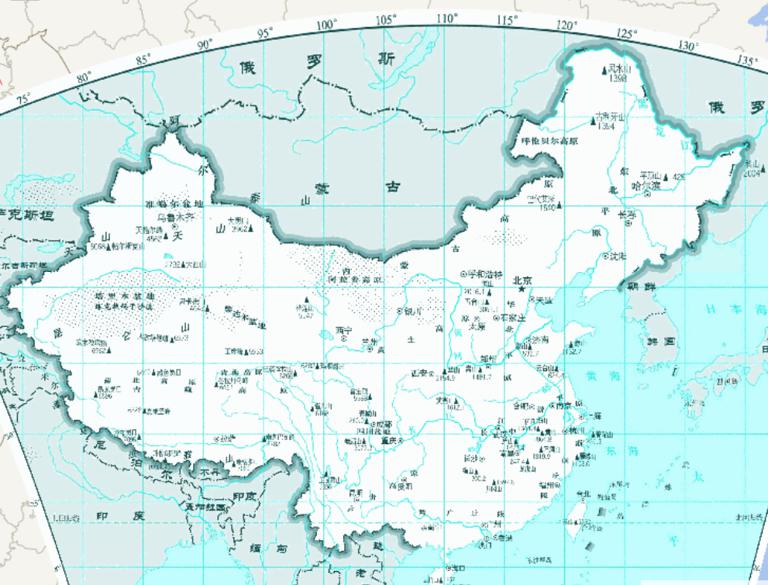 Geography of the People 's Republic of China (1: 35 million) Online Map