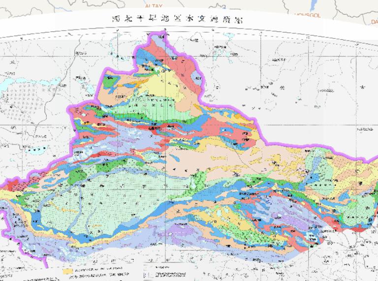 Hydrogeological online map of arid area in Northwest China