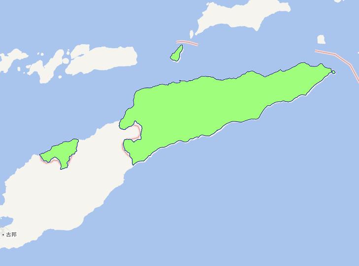 Online map of East Timor level 0 administrative boundaries