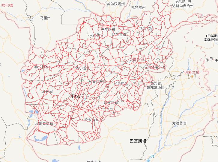 Online map of Afghanistan highway