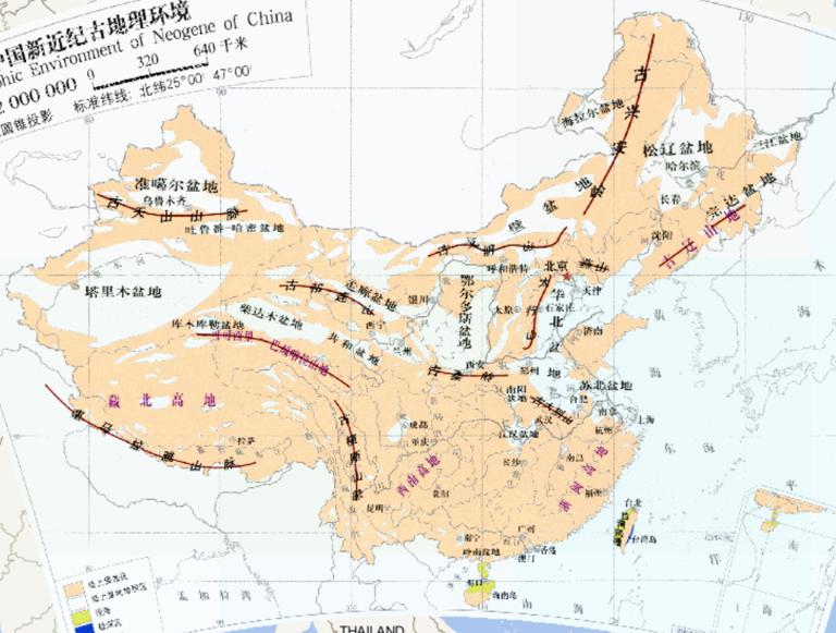 Online map of Chinese recent age geographical environment