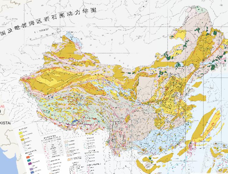 Map of the lithosphere dynamics in China and the adjacent to its sea area