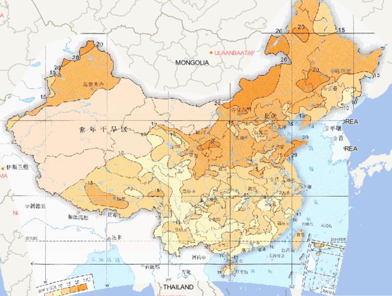 Online map of average summer drought days in China from 1981 to 2010