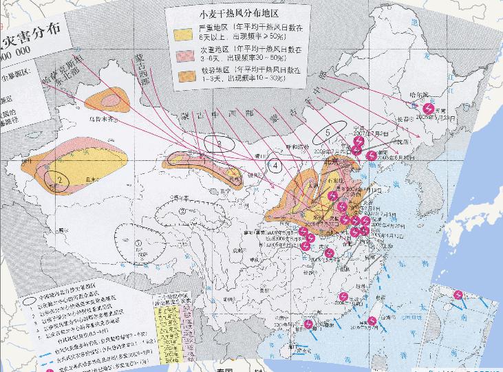 Online distribution map of gales in China