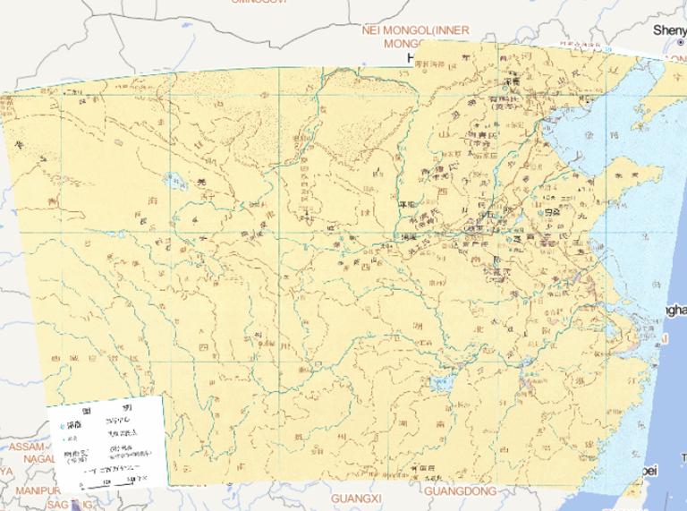 Online historical map of the distribution of primitive social tribes in the legend of the Yellow River and Yangtze River basins in China