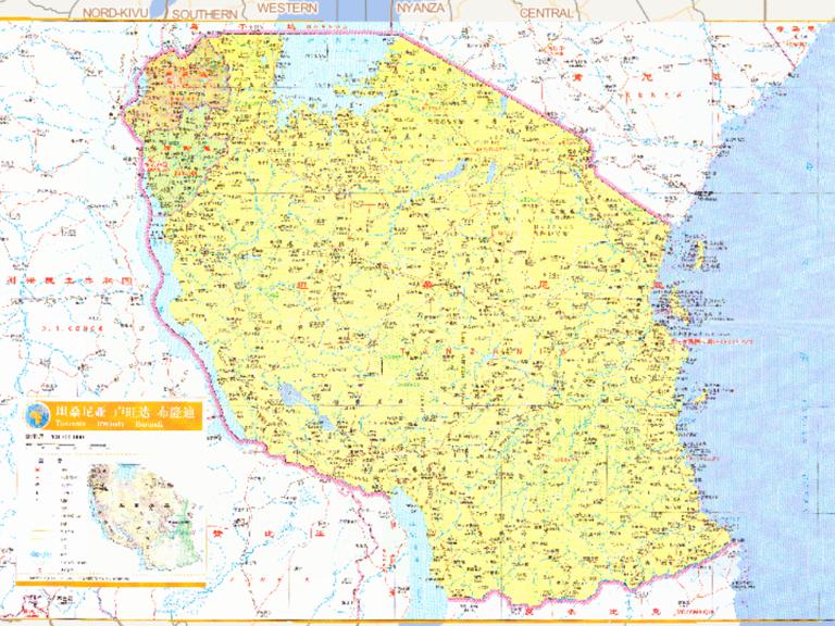 Online map of Tanzania, Rwanda, Burundi