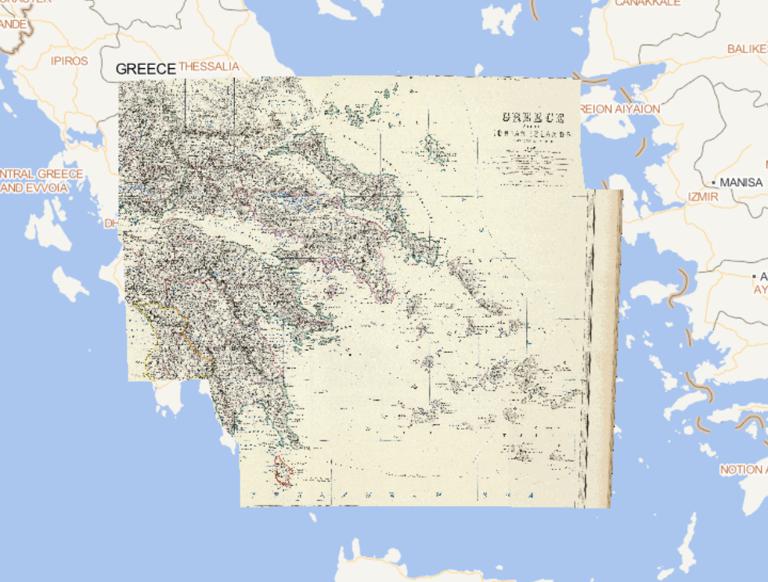Online map of Greece in 1869
