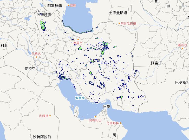 Online map of Iranian waters area