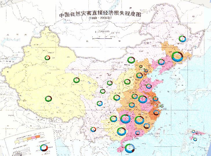 Online map of direct economic losses caused by natural disasters in China (1980-2000)
