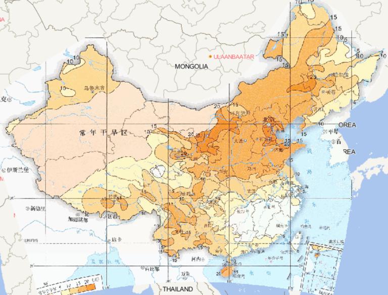 Online map of average spring drought days in China from 1981 to 2010