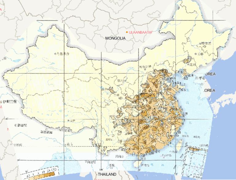 Online map of average winter haze days in China from 1981 to 2010