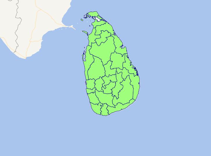 Online map of Sri Lanka level 1 administrative boundaries