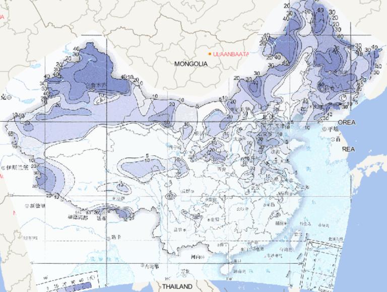 Online map of the maximum number of rime days in China from 1961 to 2015