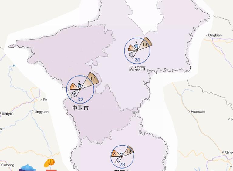Online map of disaster frequency distribution by disaster type in Ningxia Hui Autonomous Region in 2014