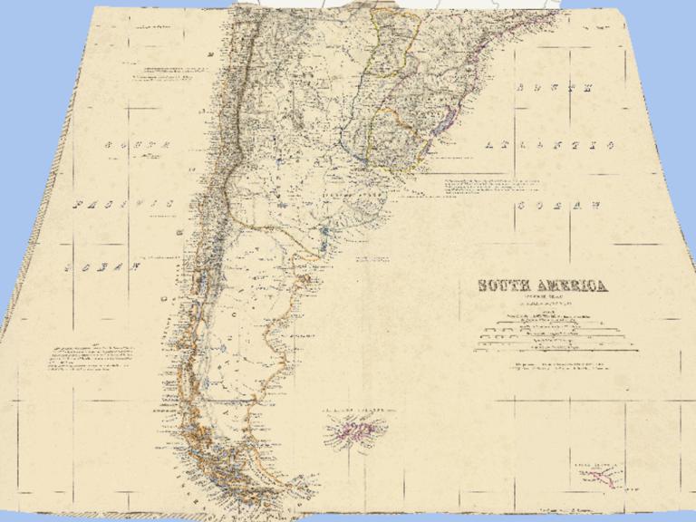 Map of South America  in 1869