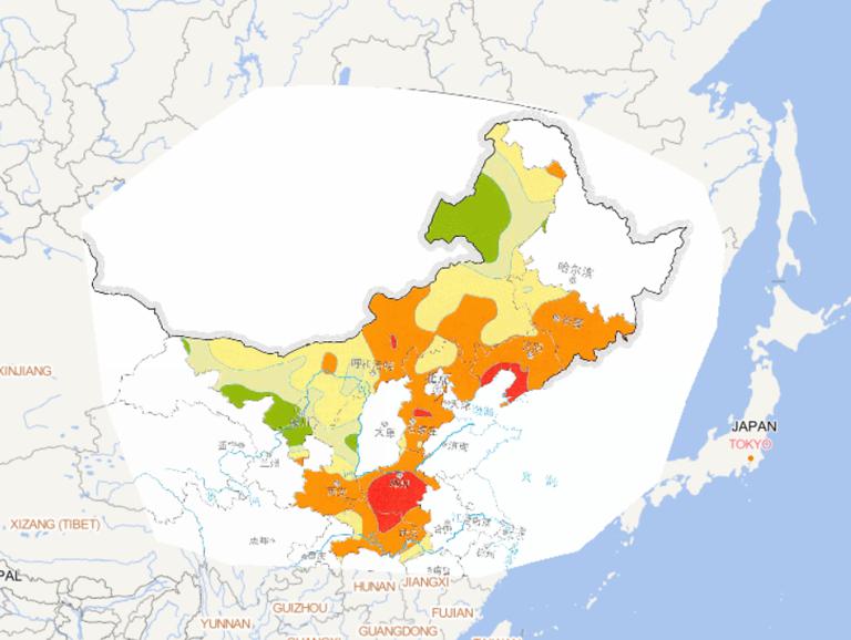 Online map of disaster percentage of precipitation anomalies of drought in Northeast China from June 1 to August 20, 2014