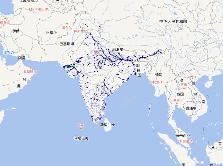 Online map of Indian water area