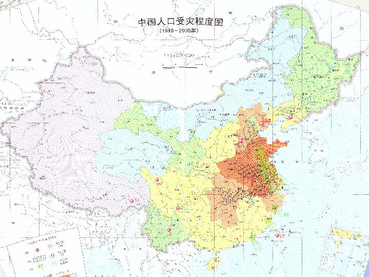 Online map of the impact of disasters on the Chinese population