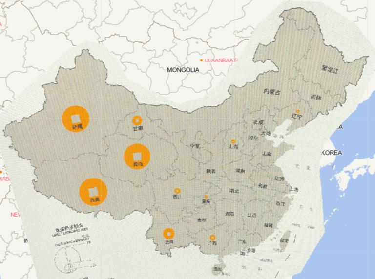 Online map of provincial direct economic loss by earthquake in China in 2016