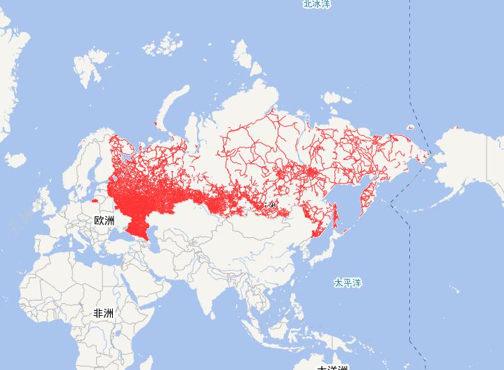 Online map of highway in Russian