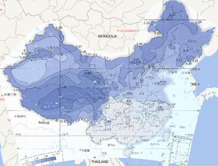 Online map of the average occurrence date of final frost in China from 1981 to 2010
