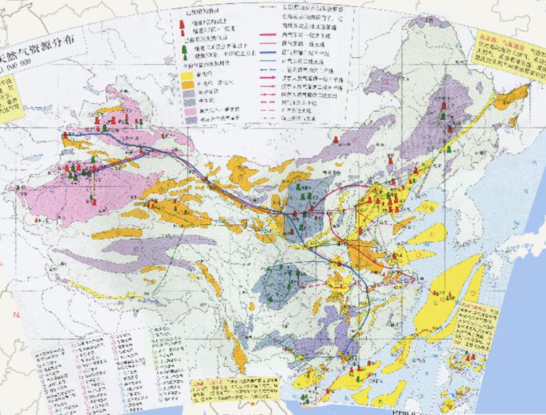 China's oil and natural gas resources distribution map
