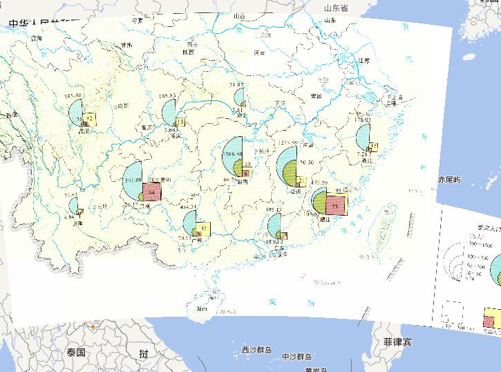 Flood-hit population online map from June 14th,2010 to June 25th during the mid and late June's flood disaster period in South China