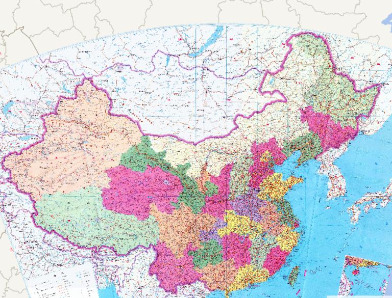 Online map of People's Republic of China (1: 6 million)
