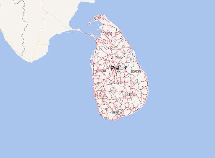 Online Map of Sri Lanka Highway