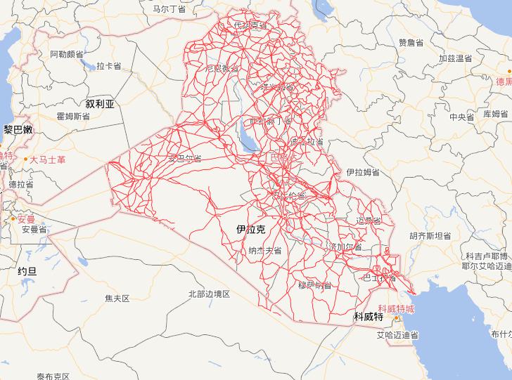 Online  map of Iraqi highway