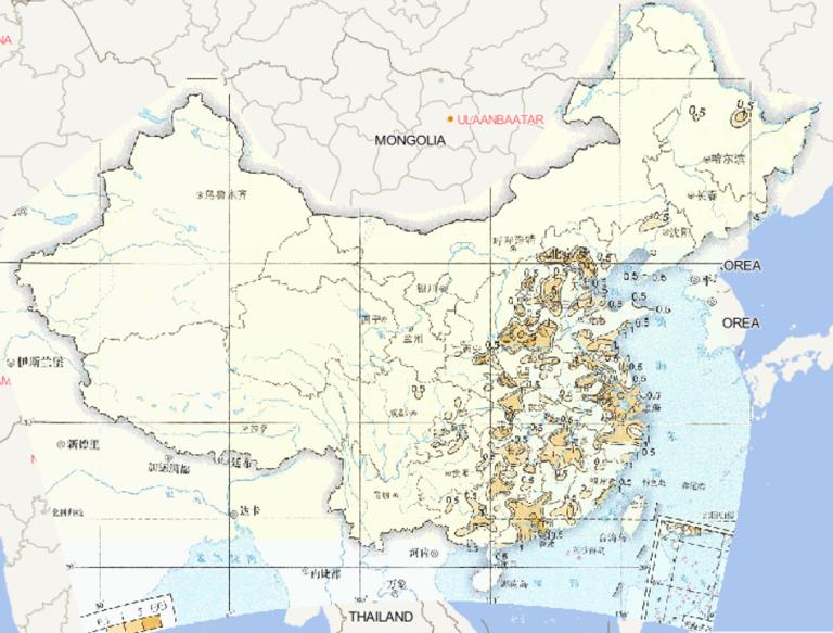 Online map of average summer haze days in China from 1981 to 2010