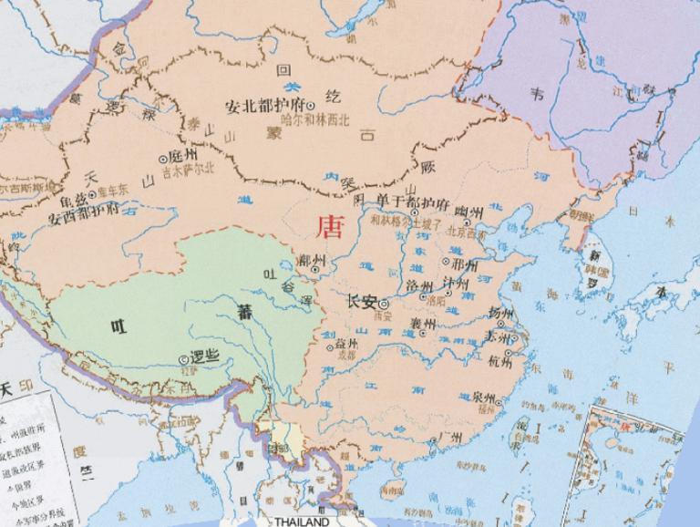 Online historical map of China during the Tang Dynasty in 669