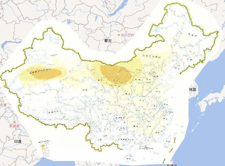 China Sandstorm Weather Influence Online Map(2010)