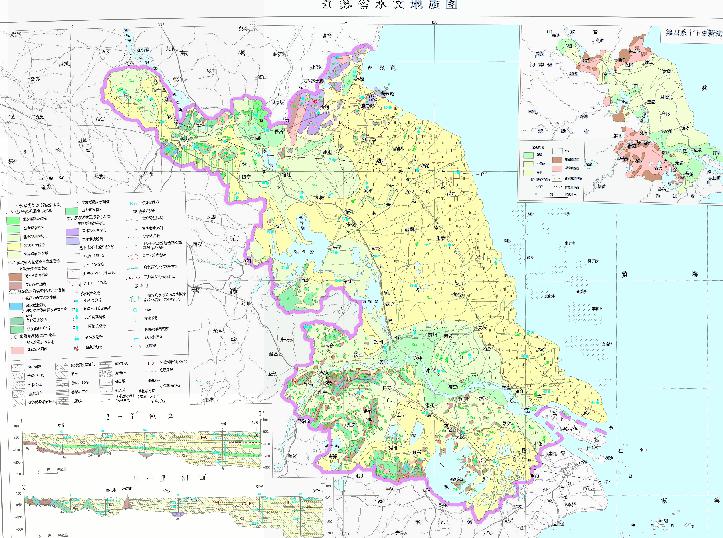 Hydrogeological map of Jiangsu Province, China