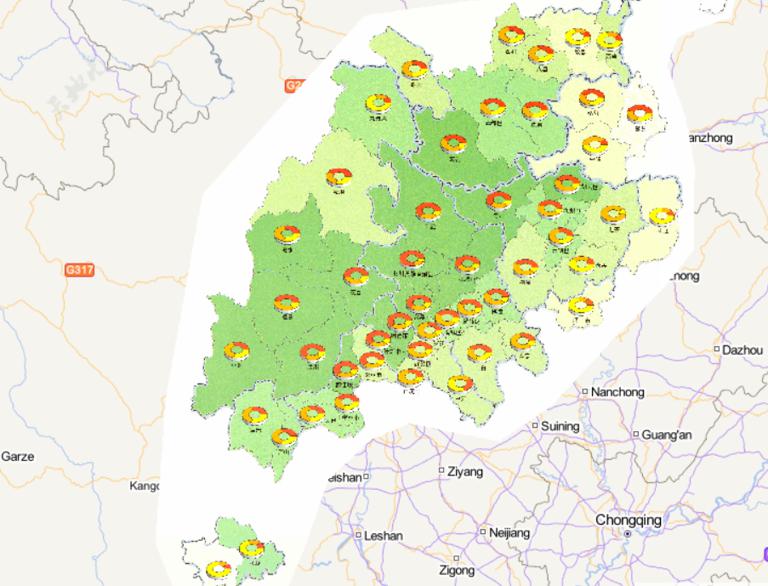 Online map of housing damage in Wenchuan disaster area in China
