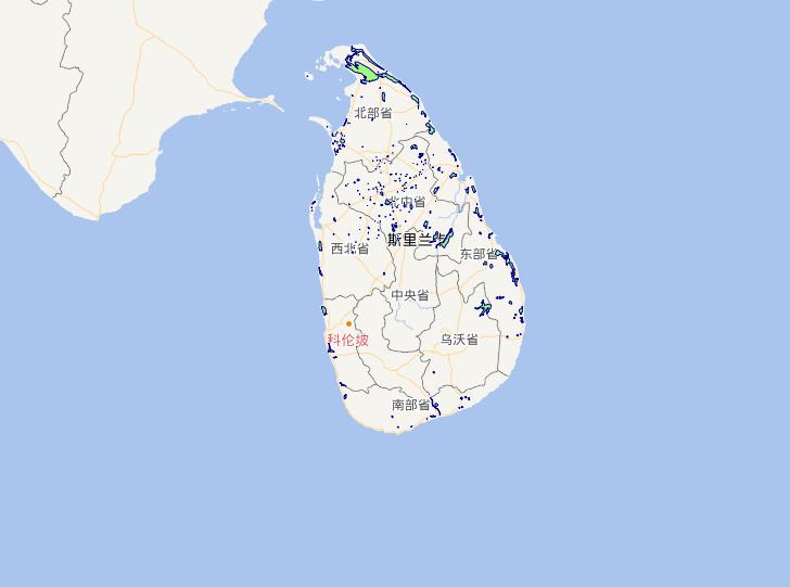 Online map of Sri Lanka waters area