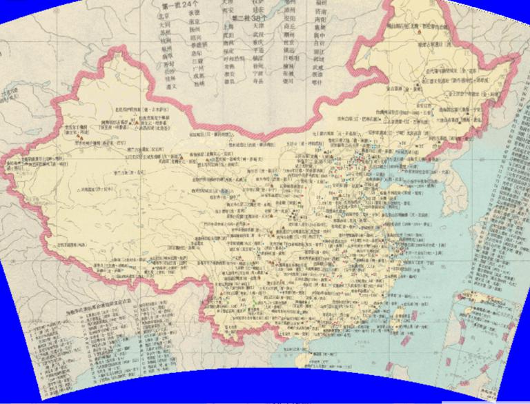 Online map of historical and cultural city distribution in China