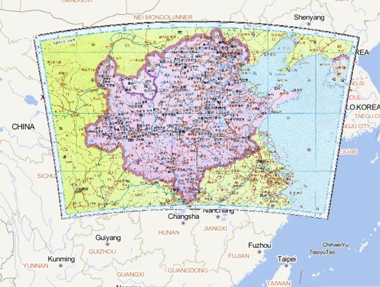 The Historical Map of the Later Tang Dynasty in the Period of Five Dynasties and Ten States in China