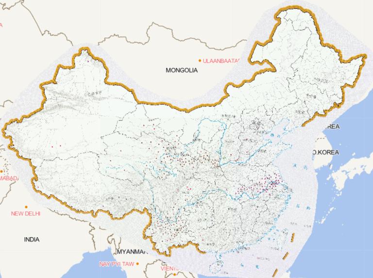 Online map of the disaster affected areas in February 2013 in China