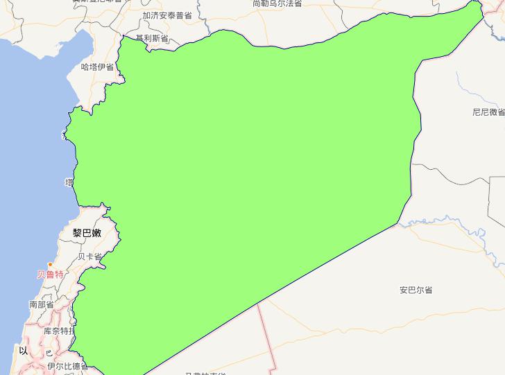 Online map of Syria Level 0 administrative boundaries