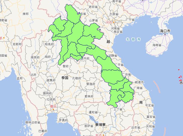 Lao People 's Democratic Republic Level 1 Administrative Limits Online Map