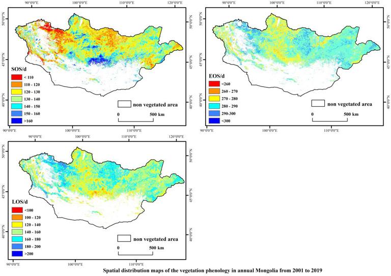 Vegetation Phenology Data Set of Mongolia from 2001 to 2019