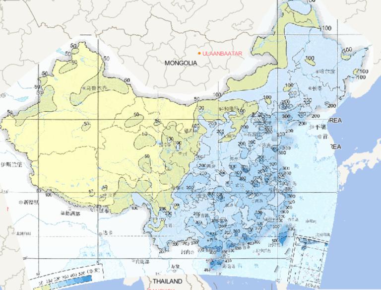 Online map of maximum daily precipitation in China from 1961 to 2015