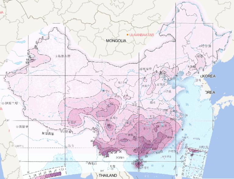 Online map of average spring thunderstorm days in China from 1981 to 2010