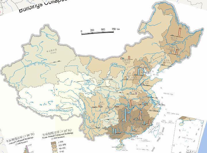 Online map of China's collapsed houses (1993-2000)