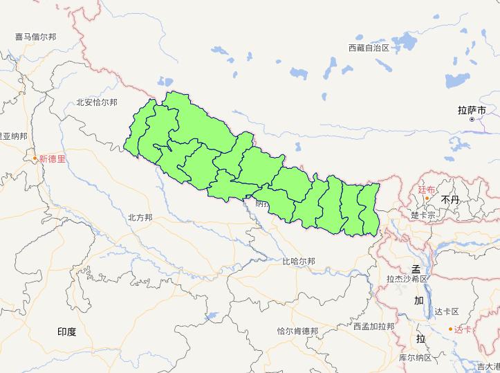 Online Map of Nepal Level 2 Administrative Boundaries