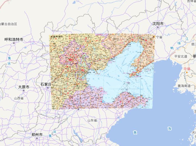 Online Map of Bohai Rim Region in China